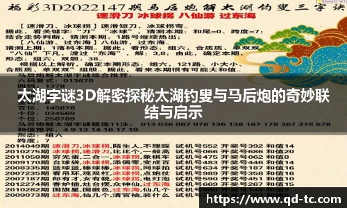 太湖字谜3D解密探秘太湖钓叟与马后炮的奇妙联结与启示